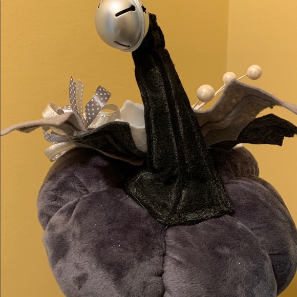 Whimsical Christmas Gnome Decor with Pumpkin Hat and poinsettia flower - Picture 9 of 10